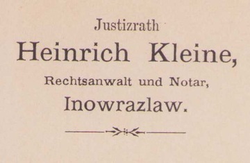 REVENUE Justizrath Heinrich Kleine Inowrazlaw1896
