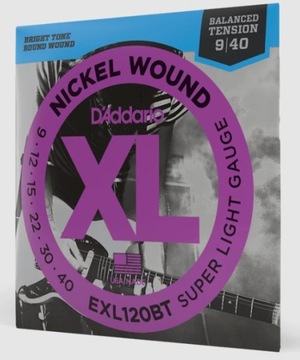 EXL120BT Struny Do Gitary Elektrycznej 9-40 D'Addario