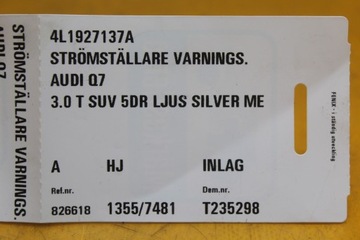 фото thumb №11, Панель переключателей esp света аварийные audi q7 4l 4l1927137a