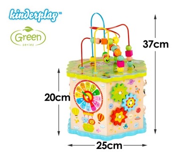 ДЕРЕВЯННЫЙ РАЗВИВАЮЩИЙ КУБ KINDERPLAY ДЛЯ ДЕТЕЙ СОРТЕР-ИГРА КИТАЙСКИЙ 8в1