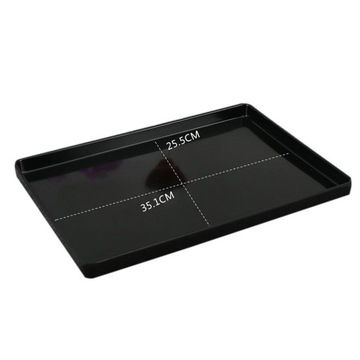 Serving Tray Large Plastic Rectangle Food Tray Butler H 35.1×25.5cm Black