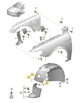 фото thumb №1, Оригинальный номер vw 3g0805970f подкрылок передние правые vw passat b8
