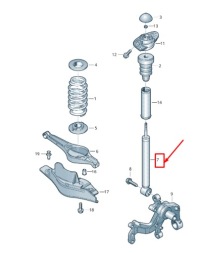 Купить Skoda superb mk2 3t задний gas shock абсорбер 1k0513029je, фото thumb