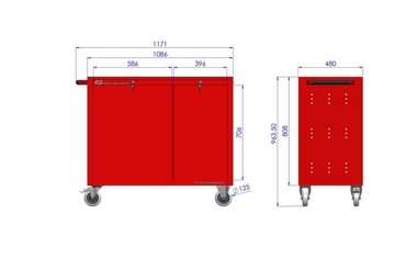 Профессиональная тележка для мастерской TRUCK с 13 ящиками