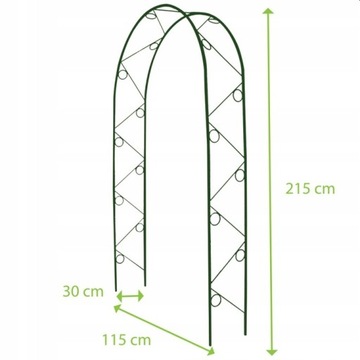 PERGOLA OGRODOWA ROŚLIN PNĄCYCH RÓŻ KWIATÓW OZDOBNA WYSOKA JAKOŚĆ 215x115cm