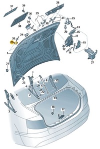 фото thumb №4, Відбійник кришки багажника audi a6 c6 sedan оригінал