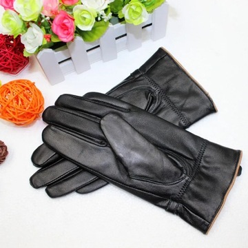 Hot Winter Genuine Leather Gloves Women Brand Sheepskin Warm Solid Color