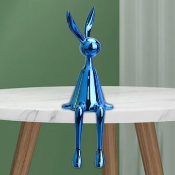 Фигурка сидящего кролика с орнаментом Bunny для синего цвета S