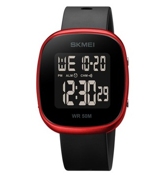 SKMEI женские часы LED черный с будильником 12/24 ч мин1