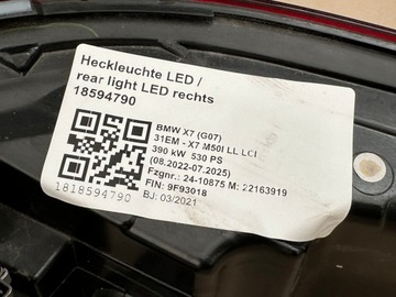 фото thumb №7, Bmw x7 g07 лампы зад боковые narożne 5a164a7 5a164a8
