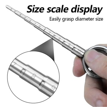 dilator do cewki moczowej ze stali nierdzewnej Z MIARKĄ LINIJKĄ metal S