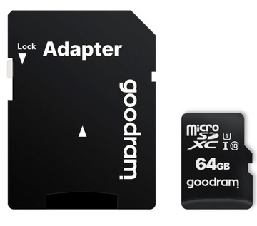 Карта памяти MicroSD GOODRAM 64 ГБ CL10 UHS 100 МБ