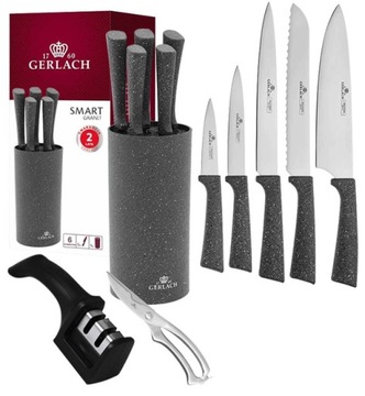 ГРАНИТНЫЕ НОЖИ GERLACH SMART 5 EL + ОСТРЫЙ + ДОСКИ