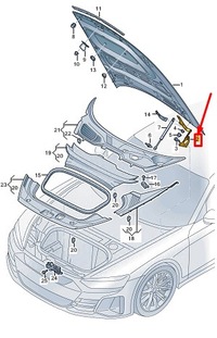 фото thumb №1, Audi e-tron gt передня частина правий bonnet hinge 4j3823296a