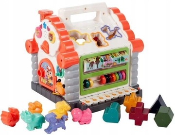 INTERAKTYWNY DOMEK PIANINKO SORTER KLOCKI LICZYDŁO