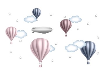 наклейка на стену BALLOONS с затененными каплями облаков