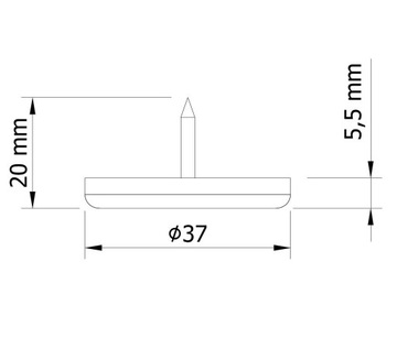4x Podkładki teflonowe do mebli na gwóźdź fi 37mm
