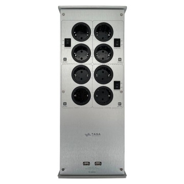 TAGA Harmony PC-8000DC Kondycjoner zasilania DC Bloker FILTR USB SREBRNY