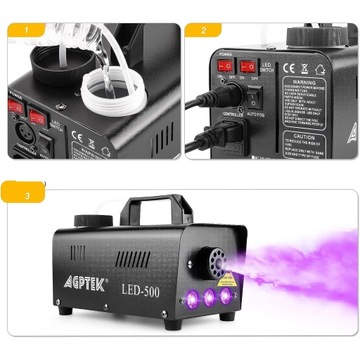 Автоматический дымогенератор AGPTEK 500Вт 3x светодиода