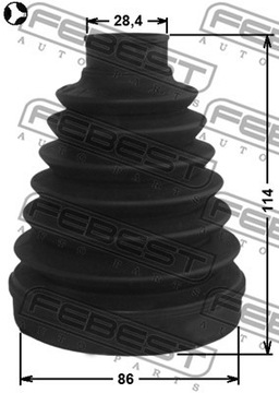 фото thumb №6, Захист шарнір привідного внутрішнього 86x114x28.4 febest 1215-dmt