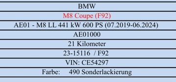 фото thumb №14, Бампер капот крыло усилитель радиатор bmw m8 f91 f92 f93 цвет 490