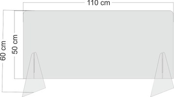Pleksa osłona na ladę 150x50/55 pleksi 3mm