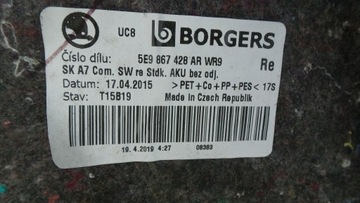 фото thumb №6, Обивка боковина багажника правый skoda octavia iii 5e9867428ar 5e9867428