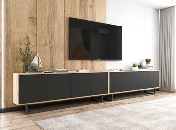 Шкаф под телевизор Modern Loft Wotan черный MAT 150 см