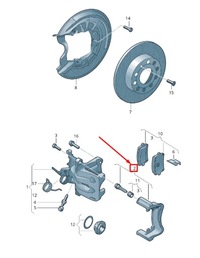 фото thumb №1, Seat arona kj rear brake carrier with pad retaining pin 2q0615425a