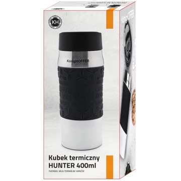Чёрная НЕСКОЛЬЗЯЩАЯ ТЕРМОКРУЖКА Hunter 400 мл