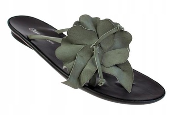 KLAPKI DAMSKIE BUTY JAPONKI SZARE KWIAT 5796 r. 36