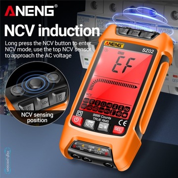 ЦИФРОВОЙ МУЛЬТИМЕТР ANENG SZ02 True RMS 9999 СЧИТЫВАЕТ