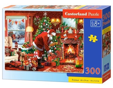 PUZZLE 300 UKŁADANKA ŚWIĘTY MIOKOŁAJ ŚWIĘTA ZIMA PREZENTY RENIFER 8+ CASTOR