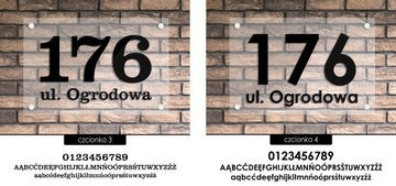 Телевой номер адресной платы 3D -адреса для дома 30x20 Прозрачный - акриловое стекло