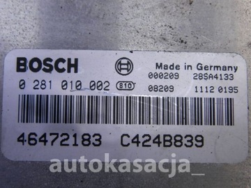 фото thumb №5, Lancia lybra компьютер 1,9 jtd 46472183 0281010002