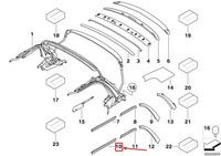 фото thumb №2, Mini cabrio r57 передня частина правий convertible top ущільнювач 54342758100 2758100
