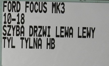 фото thumb №3, Стекло дверь левая левый зад задняя ford focus mk3 10-18 hb