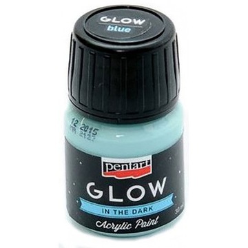 СВЕТЯЩАЯСЯ В ТЕМНОТЕ акриловая КРАСКА Glow blue 30 мл - Pentart
