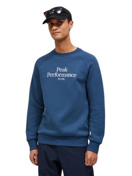 Bluza męska Peak Performance Original Crew niebieska - XL