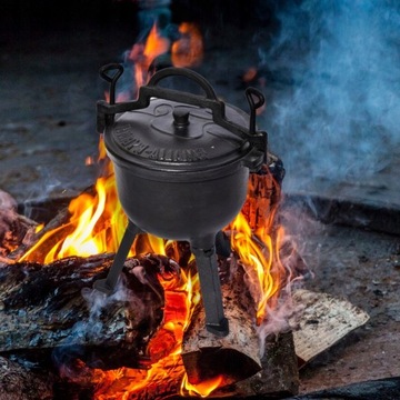 ТЯЖЕЛЫЙ ЧУГУННЫЙ ЧУГУЛ ДЛЯ ОГНЯ ВЕНГЕРСКИЙ ОХОТНИЧИЙ ГОРШОК 8Л ВЫПЕЧКА