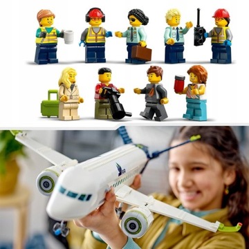 LEGO CITY Фигурки ПАССАЖИРСКОГО САМОЛЕТА БОЛЬШОЙ Набор кубиков АЭРОПОРТОВЫЕ ТРАНСПОРТНЫЕ СРЕДСТВА