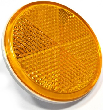 Odblask okrągły żółty mocowanie śruba E20 ( 60mm )