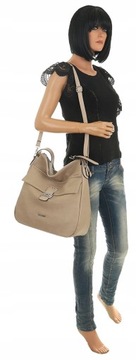 YYCOVERI Elegancka Torebka Damska beżowa worek listonoszka CBLT01971 Taupe