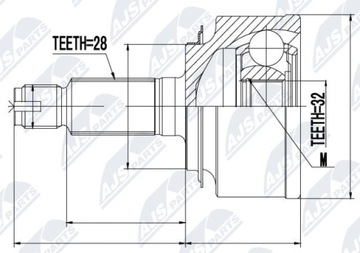фото thumb №2, Шарнир полуось npz-hd-044 nty