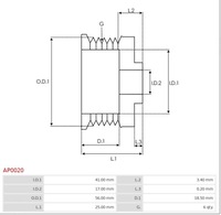 фото thumb №10, Шкив, генератор as-pl ap0020