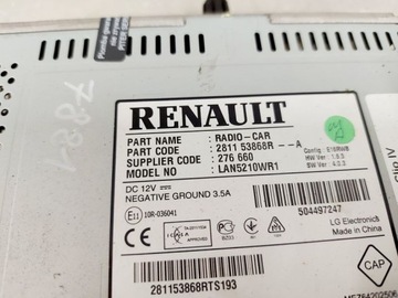 фото thumb №7, Renault clio 4 iv радио заводские навигация код 281153868r
