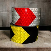 фото thumb №11, Стрічка відбиваюча strzałka żółto попереджувальна відбивач чорний жовтий 5m контур