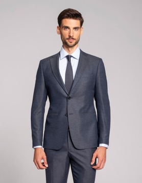 Marynarka do zestawu termini szary super slim fit 182 104