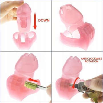 Маленькие розовые мужские поясные пояс Chastita 4 кольца