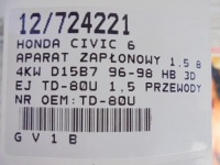 фото thumb №8, Honda civic vi 6 апарат запалювання td-80u 1,5 84kw d15b7 96-98